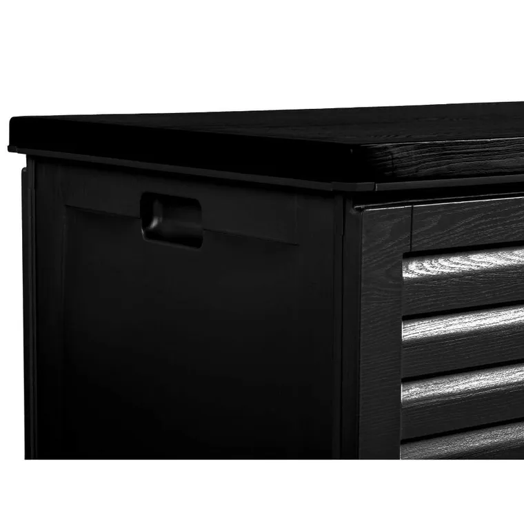 Plonos, skrzynia ogrodowa, czarna, 143,5-57-53,5 cm, 390l