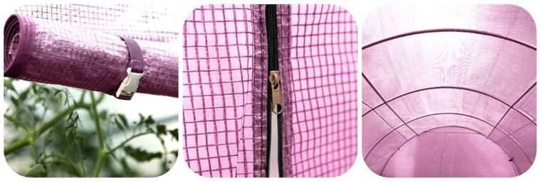 Plonos, tunel ogrodowy 2,5-4m, 10m2, różowy