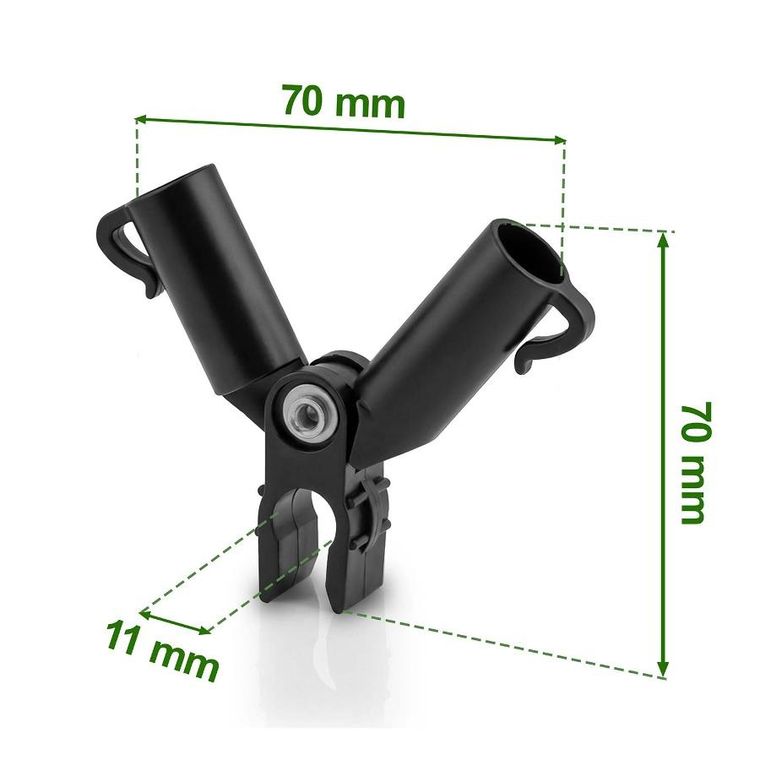 Plonos, złączki do tyczek, czarne, 11 mm, typu A, 4 szt., PL-941