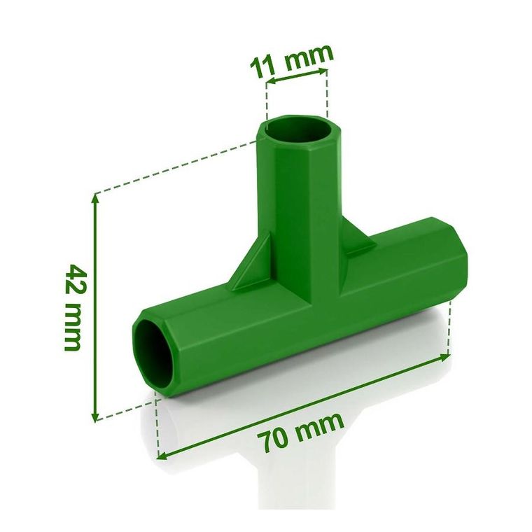 Plonos, złączki do tyczek, zielone, 11 mm, typu 3, 4 szt, PL-941