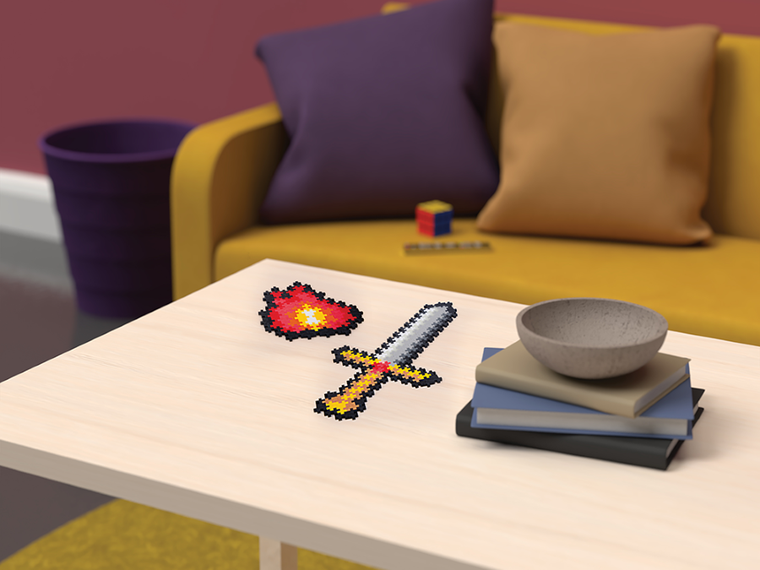 Plus-Plus Mini, Miecz i ogień, puzzle po numerach, 250 elementów