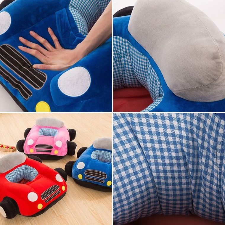 Pluszowe siedzisko, samochód, niebieskie