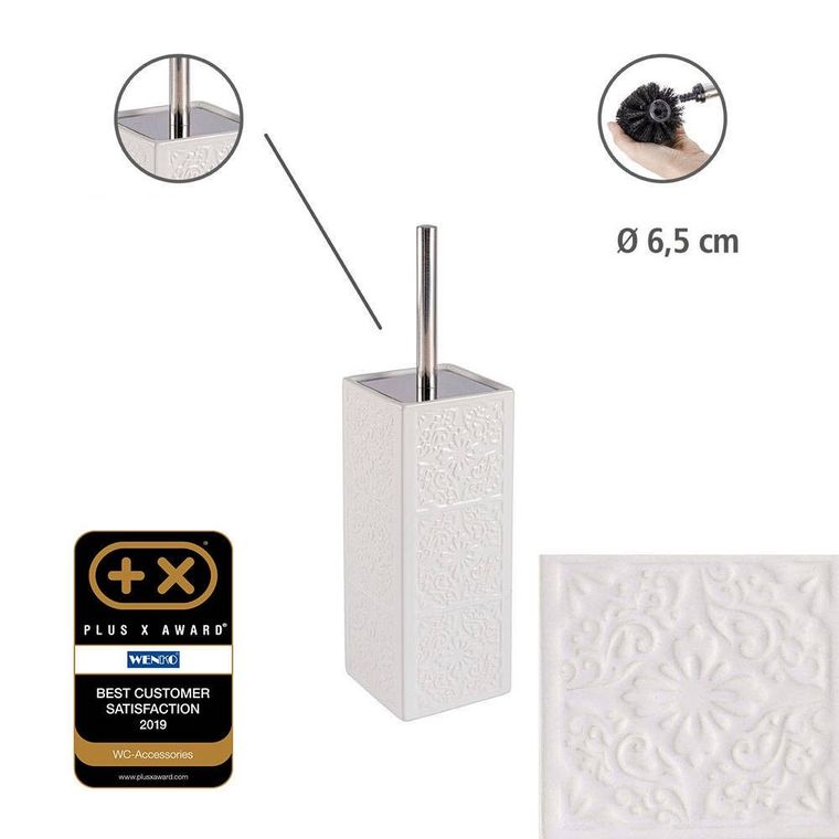 Pojemnik na szczotkę, Cordoba white + szczotka wc