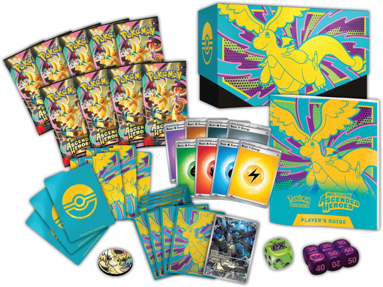 Pokemon TCG: Mega Evolution, Ascended Heroes, Elite Trainer Box, Dragonite, gra karciana