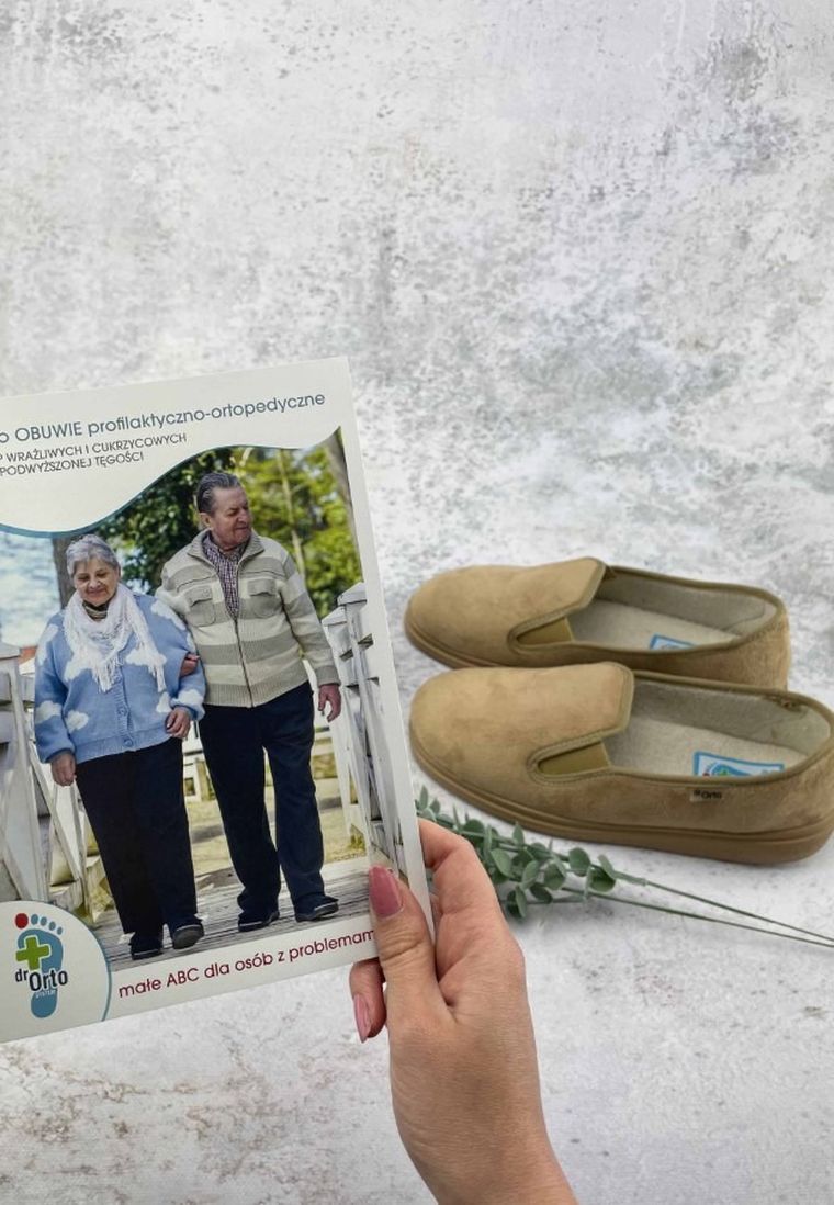 Półbuty męskie, zdrowotne, beżowe, Dr Orto