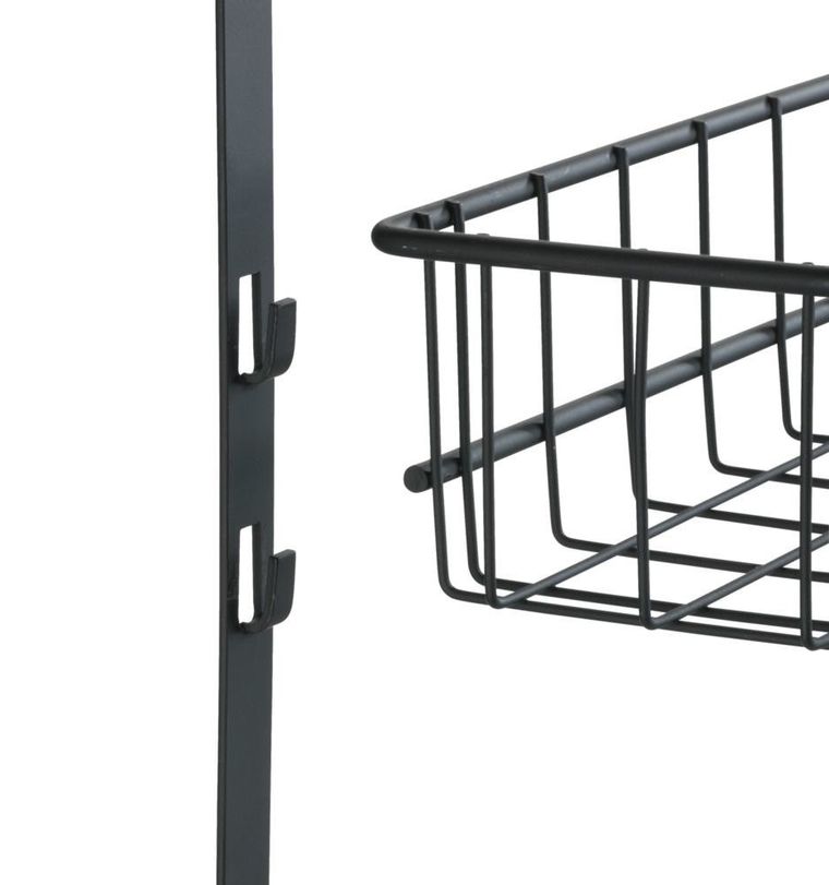 Półka kuchenna na drzwi, z wieszakami, czarna