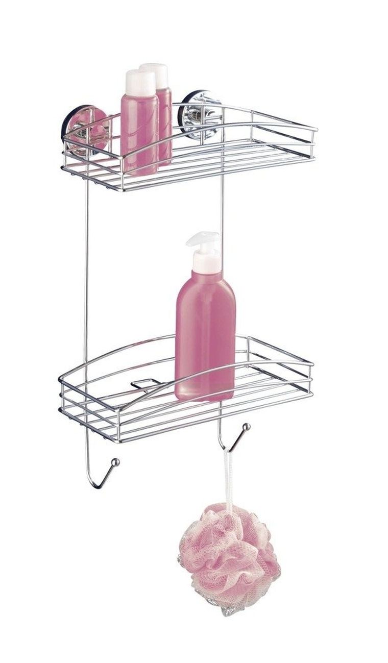 Półka łazienkowa, dwupoziomowa, mocowanie Vacuum-Loc