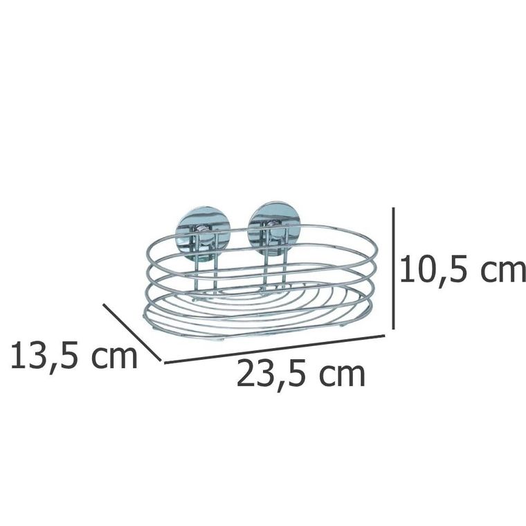 Półka łazienkowa, koszyk turbo-loc, stal chromowana
