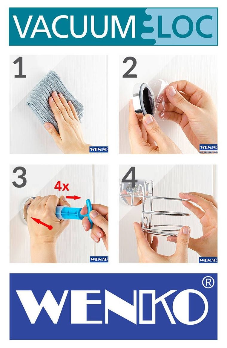 Półka łazienkowa, Milazzo, Vacuum-Loc, stal chromowana