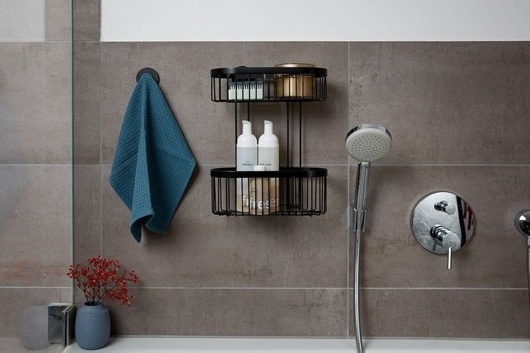 Półka łazienkowa, wisząca, classic-plus, 2 poziomy