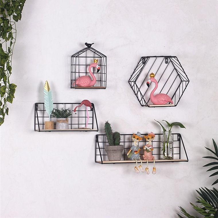 Półka ścienna styl LOFT, skandynawska 45 x 12 cm- czarna