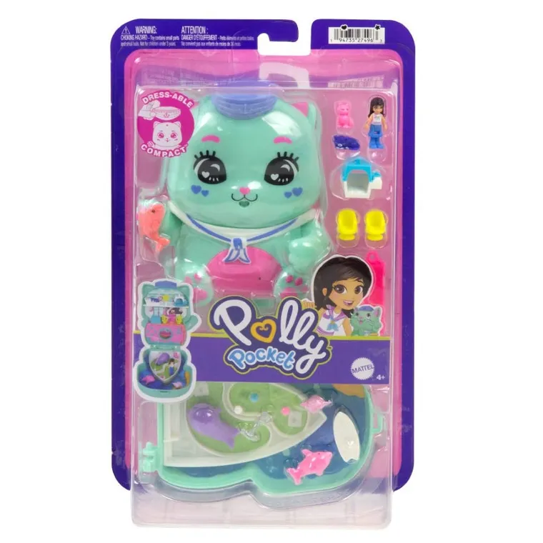 Polly Pocket, Koci rejs, zestaw kompaktowy, laleczka i akcesoria