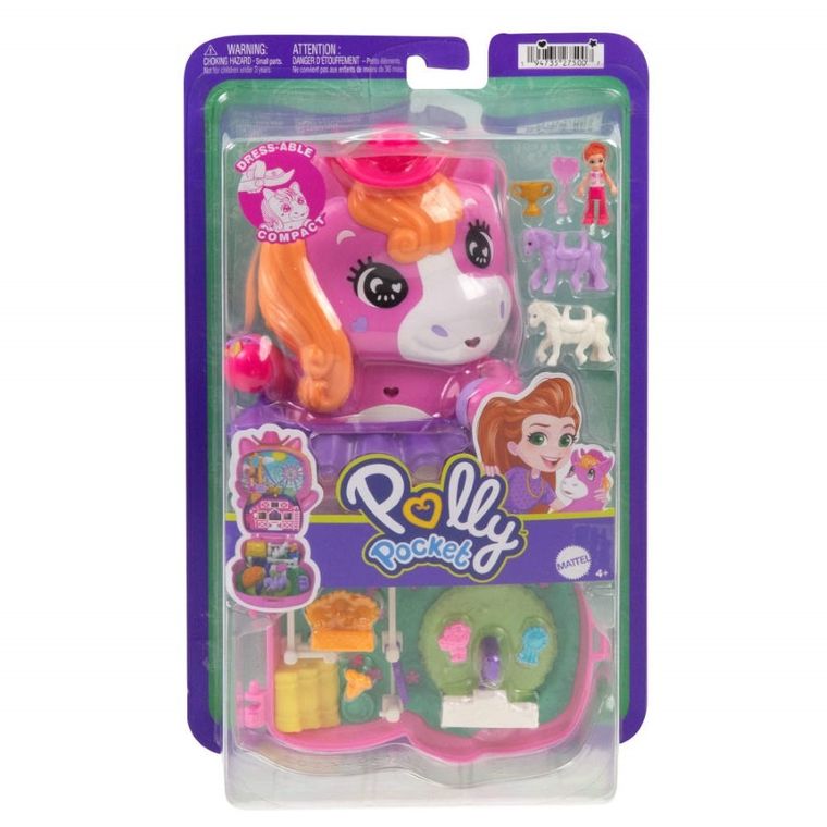 Polly Pocket, Kucykowe rodeo, zestaw kompaktowy z figurką i akcesoriami