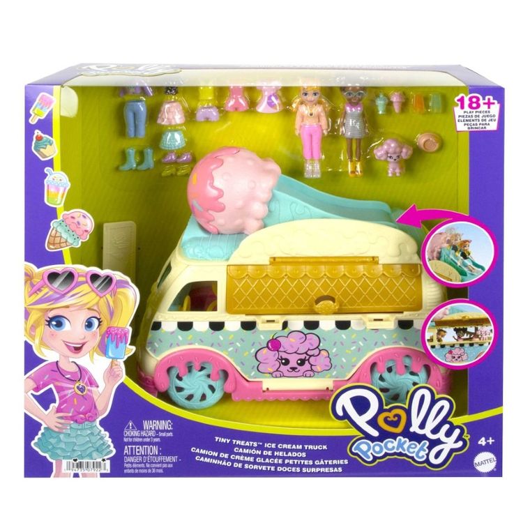 Polly Pocket, Modna mobilna lodziarnia, zestaw z laleczkami i akcesoriami