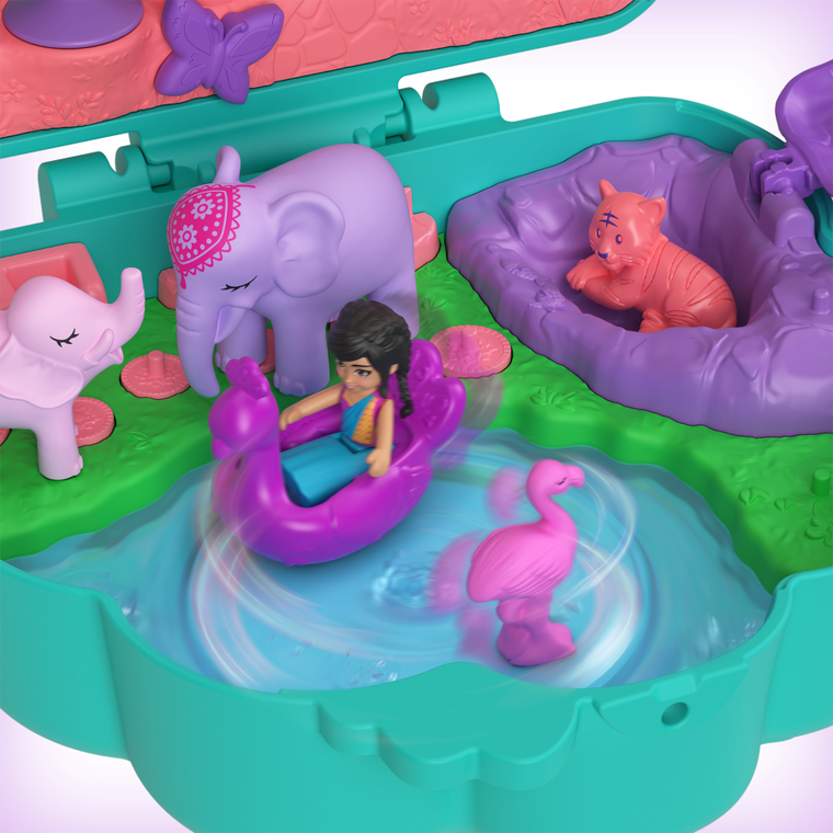 Polly Pocket, Ogród Pawia, kompaktowy zestaw do zabawy z figurkami i akcesoriami