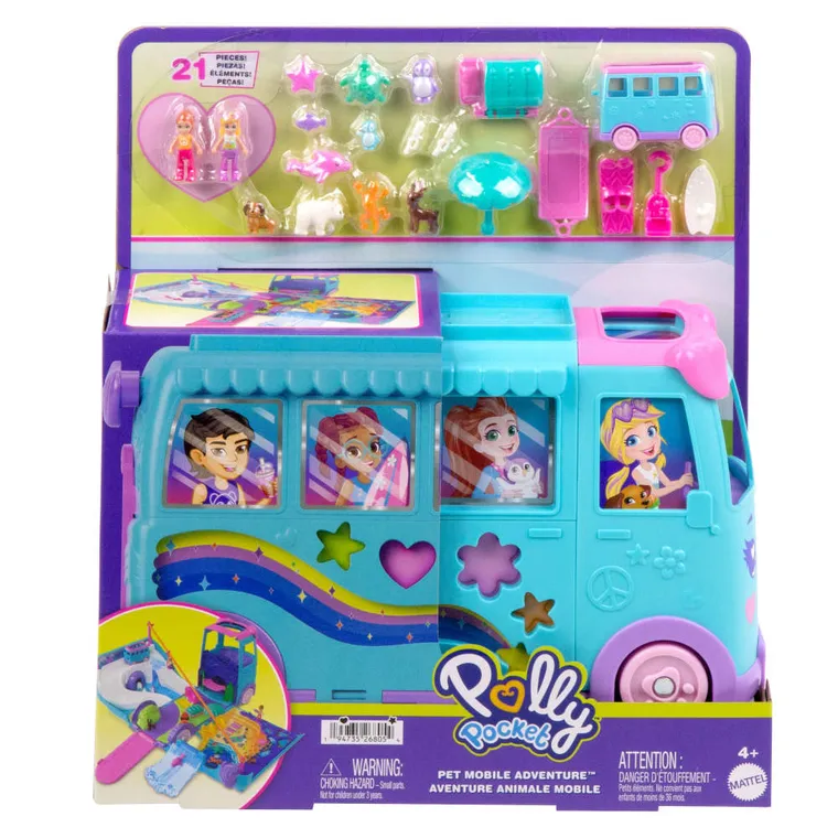 Polly Pocket, Podróżny Van Mega, zestaw do zabawy z laleczkami i akcesoriami