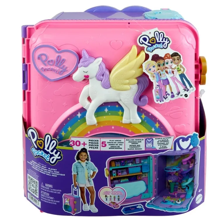 Polly Pocket, Wakacyjny kurort, zestaw do zabawy w walizce, figurki i akcesoria