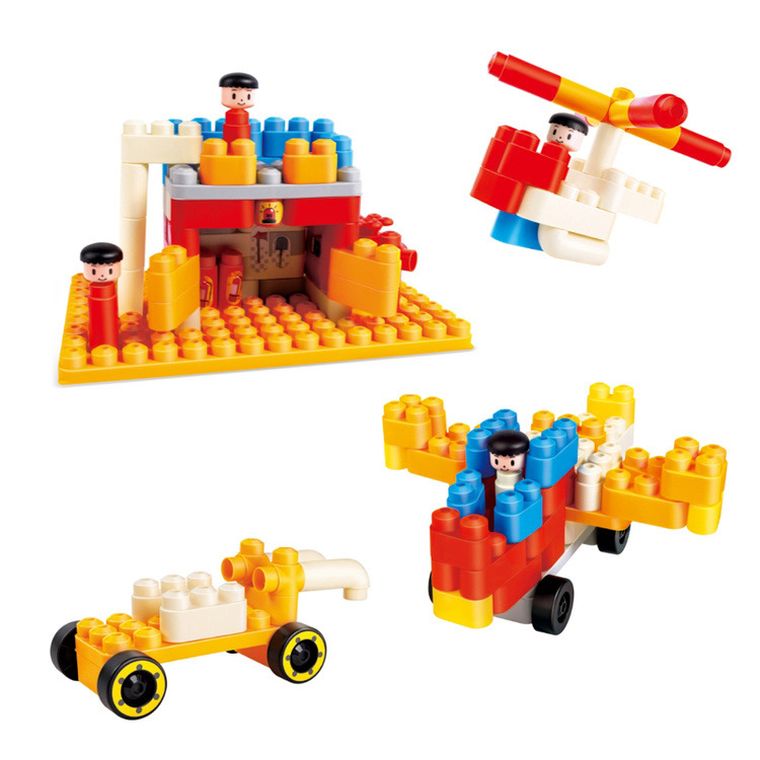 PolyM, Straz pożarna, klocki konstrukcyjne w aucie, 106 elementów