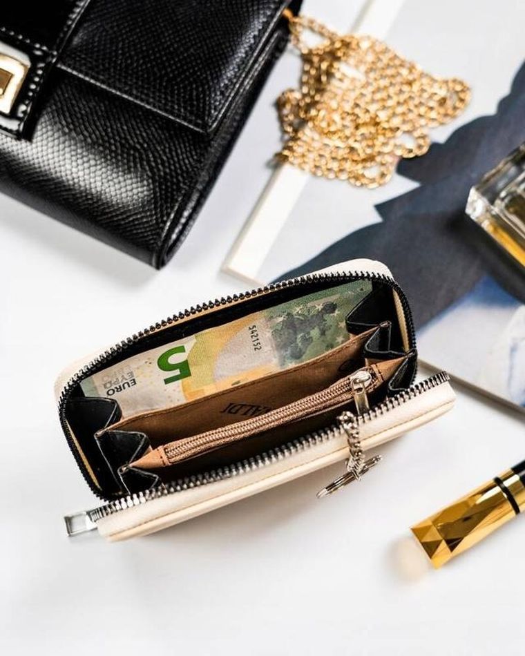 Portfel, beżowy, skóra ekologiczna, Cavaldi