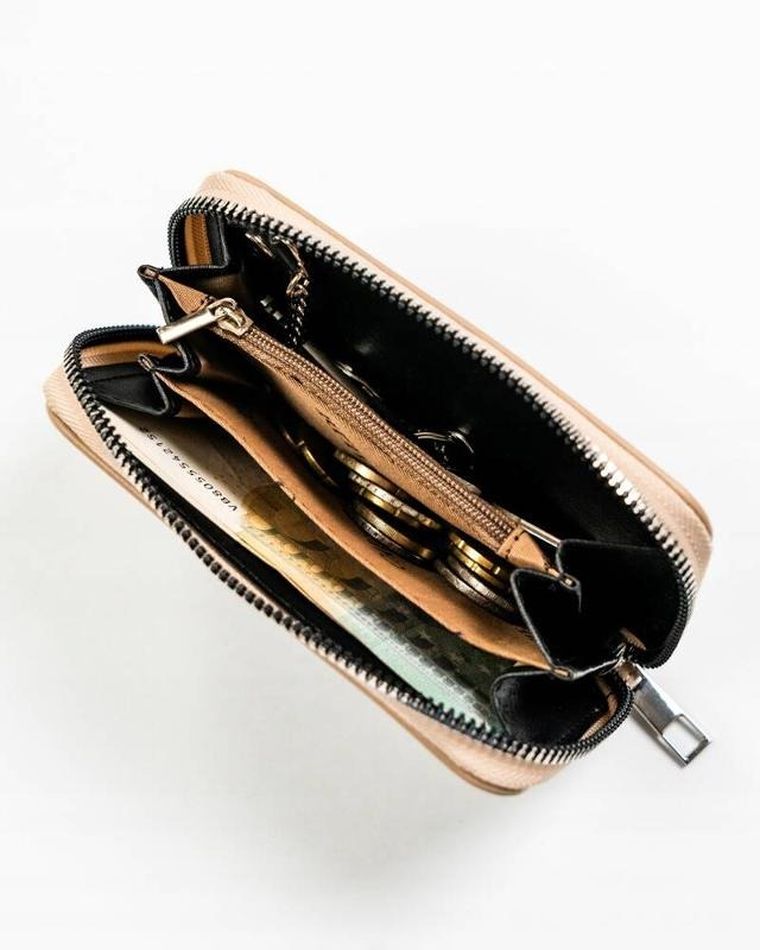 Portfel, beżowy, skóra ekologiczna, Cavaldi