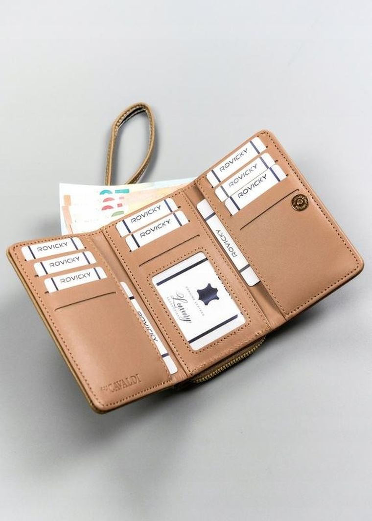 Portfel, beżowy, skóra ekologiczna, Cavaldi