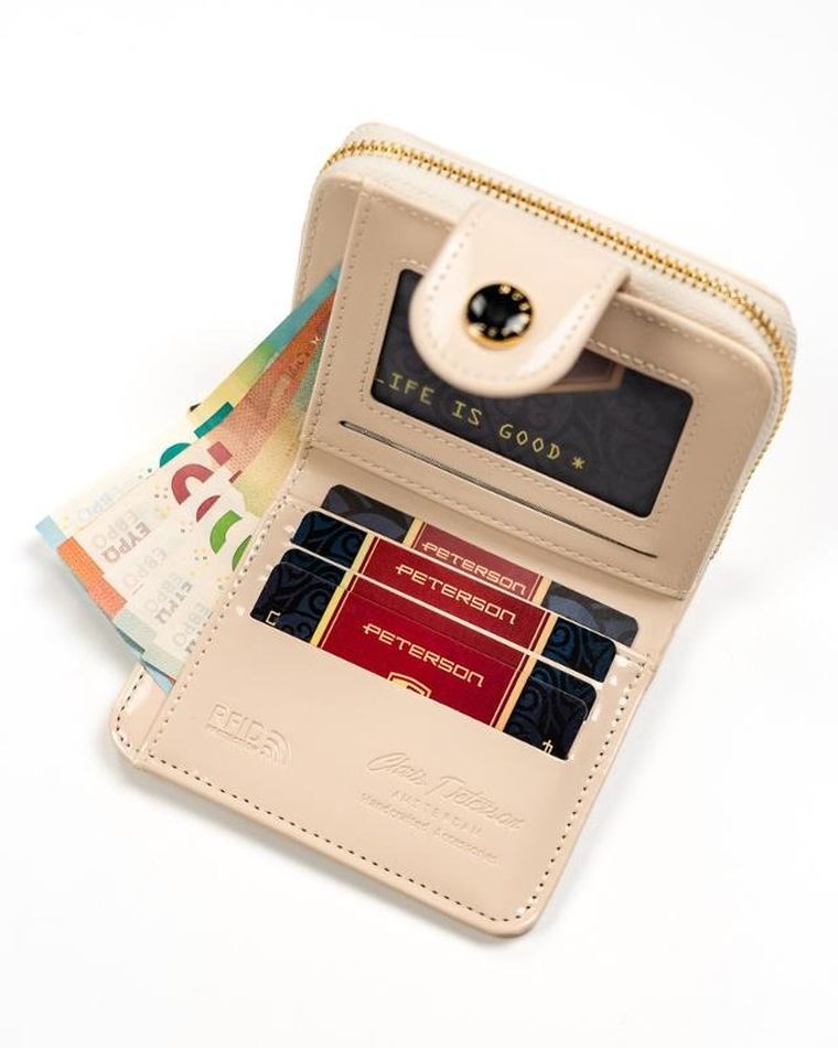 Portfel, beżowy, skóra ekologiczna, Peterson