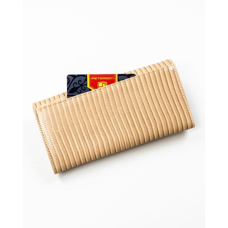 Portfel, beżowy, skóra ekologiczna, Peterson