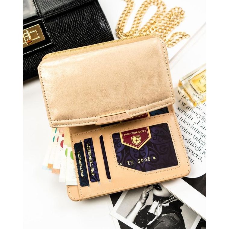 Portfel, beżowy, skóra ekologiczna, Peterson