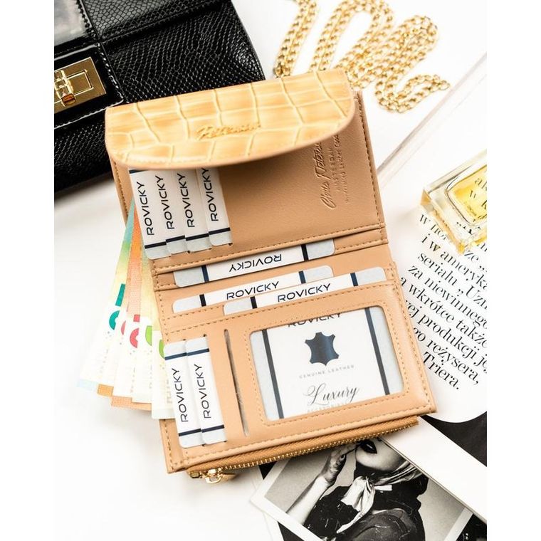 Portfel, beżowy, skóra ekologiczna, Peterson