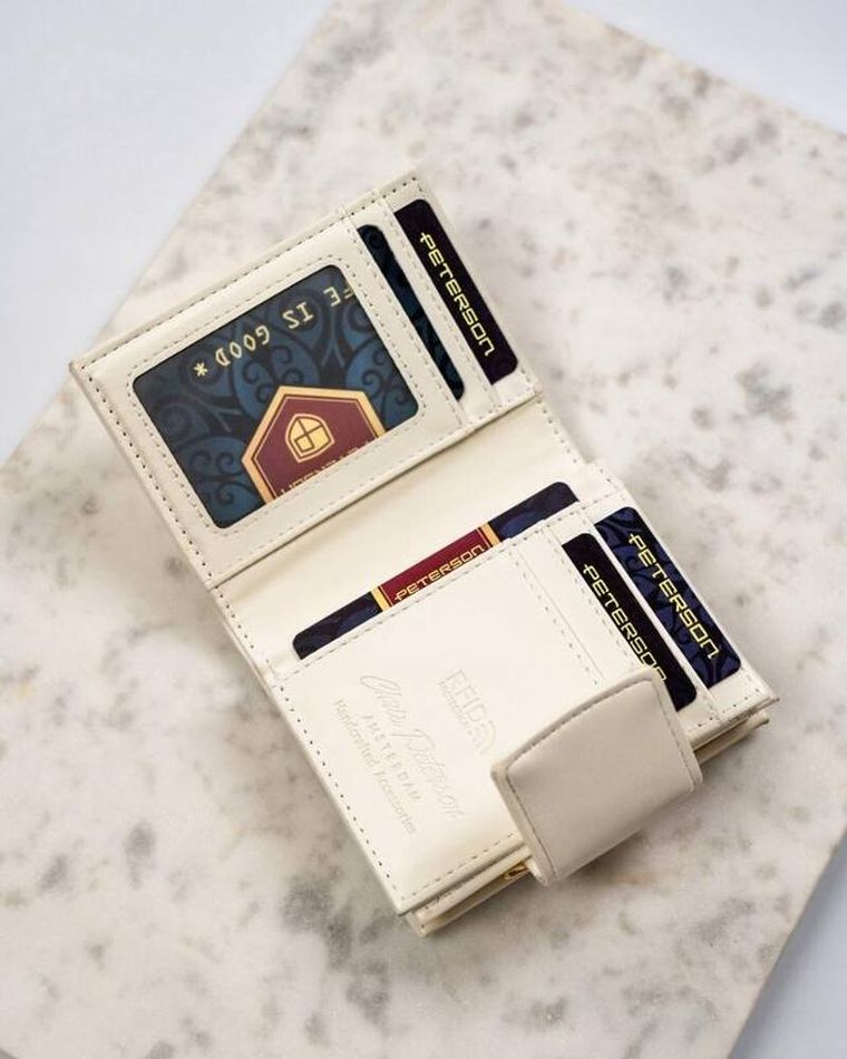 Portfel, biały, skóra ekologiczna, Peterson