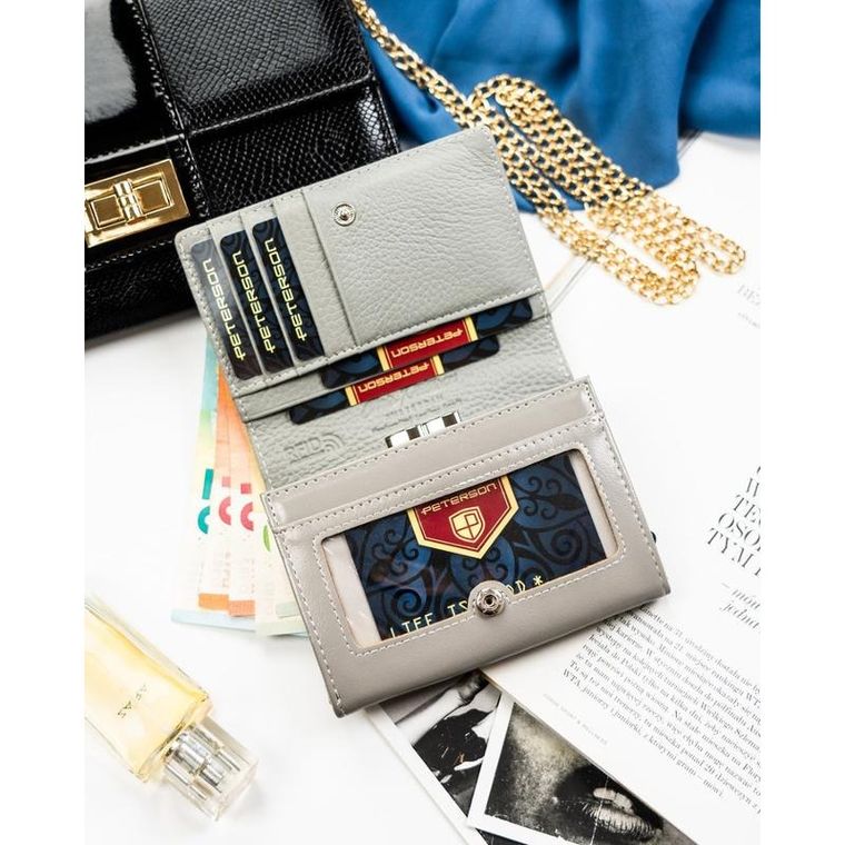 Portfel, biały, skóra ekologiczna, Peterson