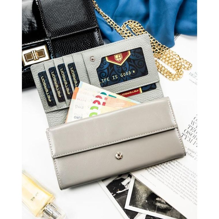 Portfel, biały, skóra ekologiczna, Peterson