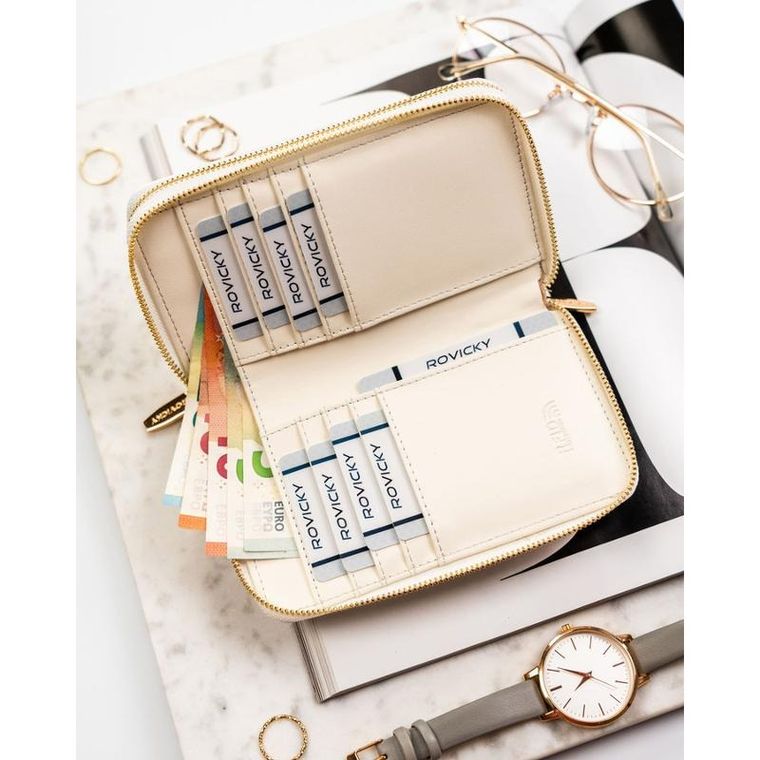 Portfel, biały, skóra ekologiczna, Rovicky