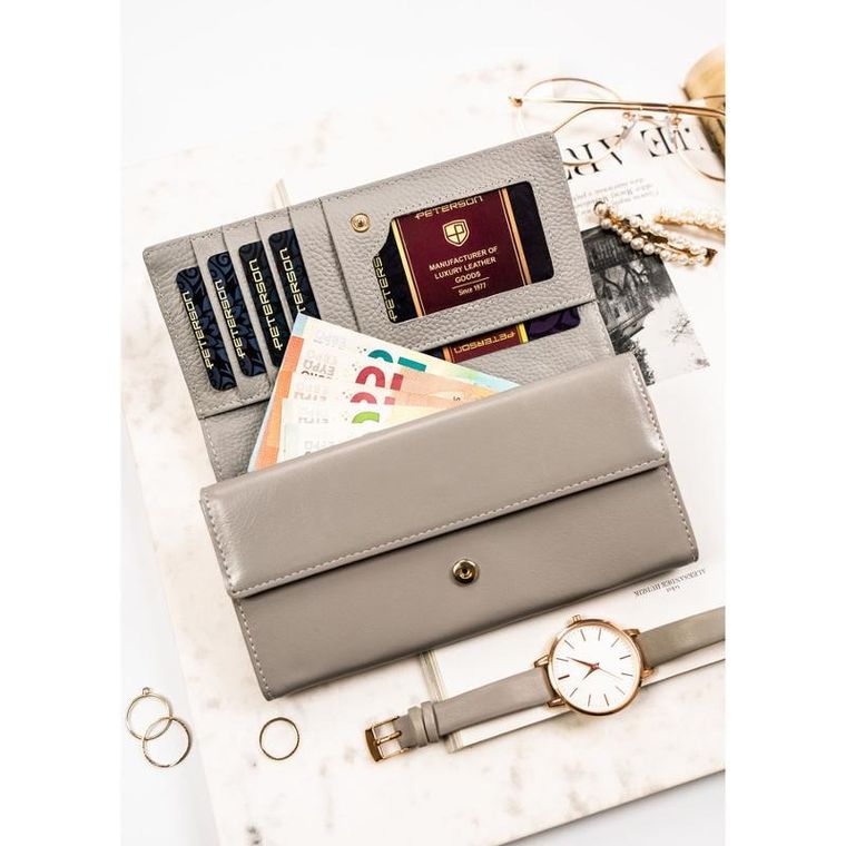 Portfel, biały, skórzany, Petereson