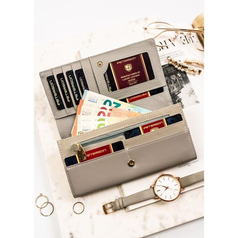 Portfel, biały, skórzany, Petereson