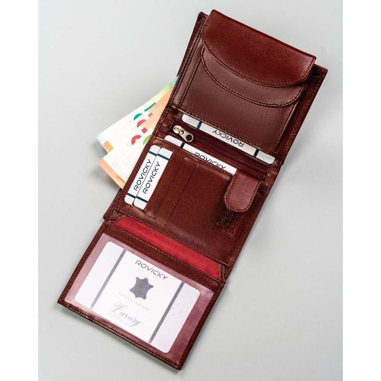 Portfel, bordowy, skórzany, 4U Cavaldi