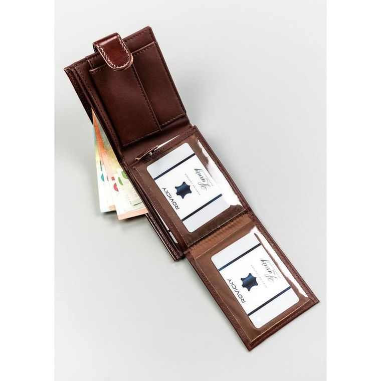 Portfel, brązowy, skóra ekologiczna, 4U Cavaldi