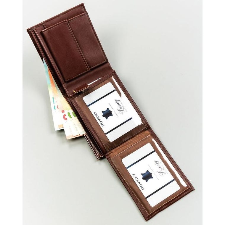 Portfel, brązowy, skóra ekologiczna, 4U Cavaldi