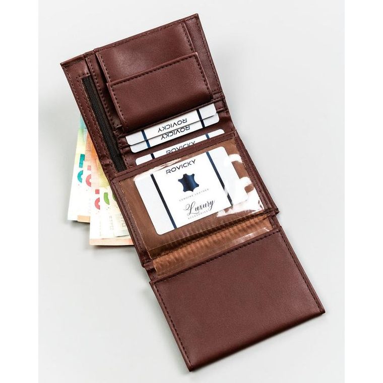 Portfel, brązowy, skóra ekologiczna, 4U Cavaldi