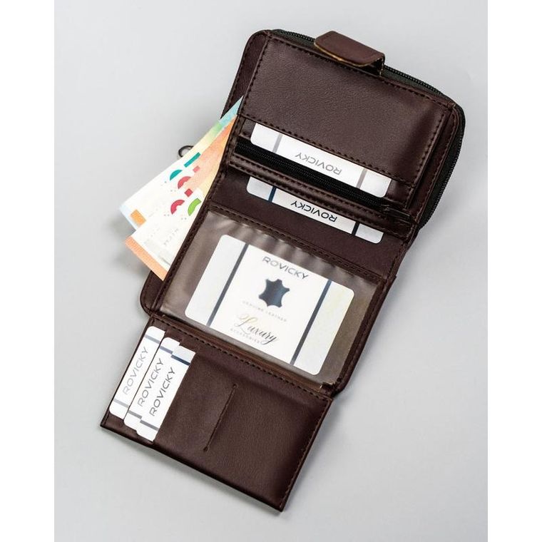 Portfel, brązowy, skóra ekologiczna, 4U Cavaldi