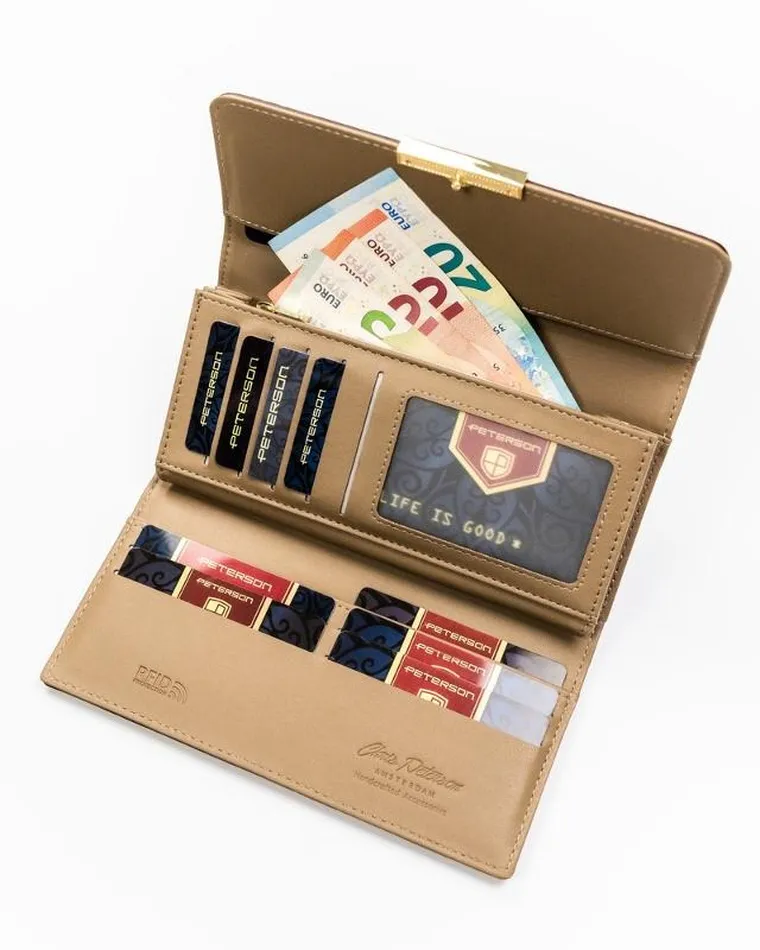 Portfel, brązowy, skóra ekologiczna, Peterson
