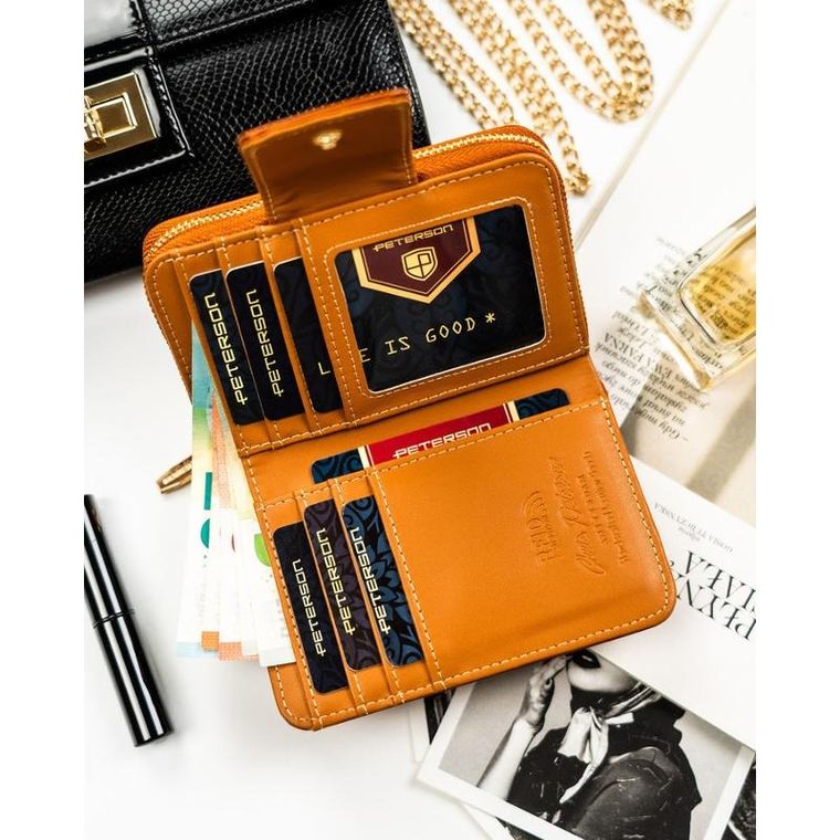 Portfel, brązowy, skóra ekologiczna, Peterson