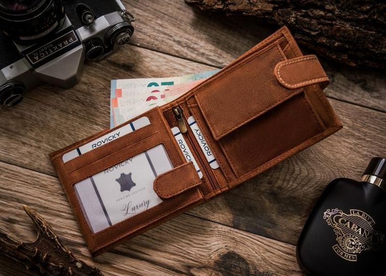 Portfel, brązowy, skórzany, Always Wild