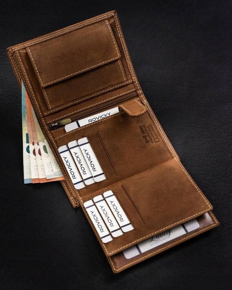 Portfel, brązowy, skórzany, Always Wild