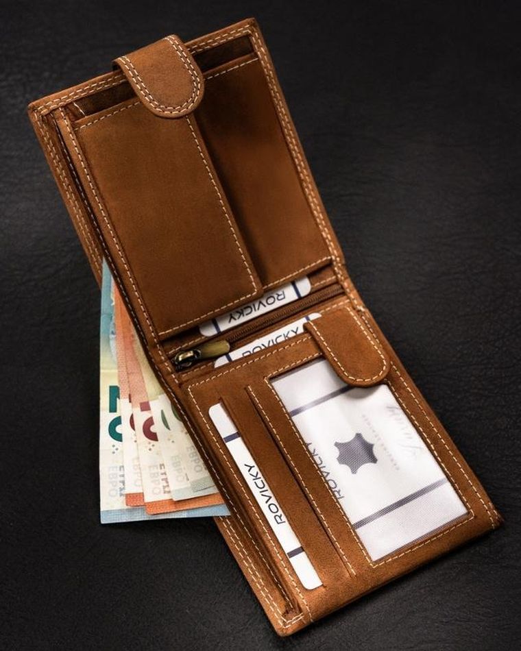 Portfel, brązowy, skórzany, Always Wild