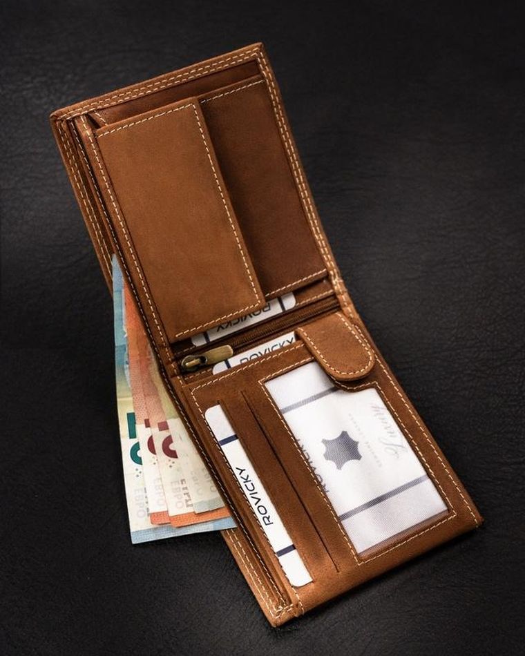 Portfel, brązowy, skórzany, Always Wild