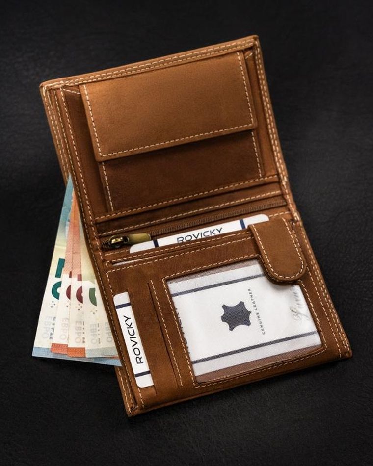 Portfel, brązowy, skórzany, Always Wild