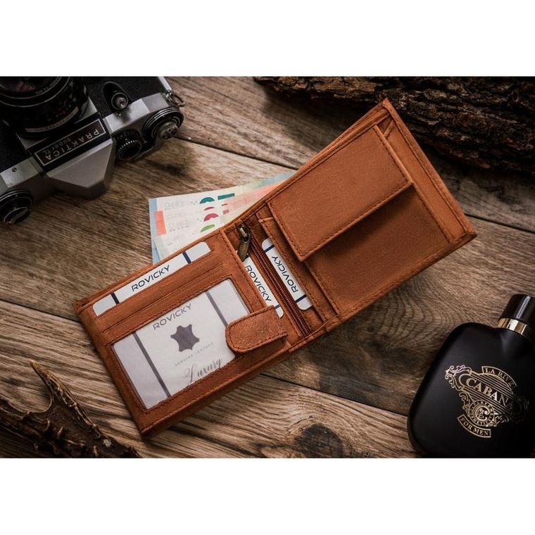 Portfel, brązowy, skórzany, Always Wild