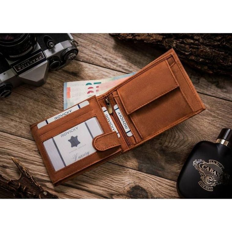 Portfel, brązowy, skórzany, Always Wild