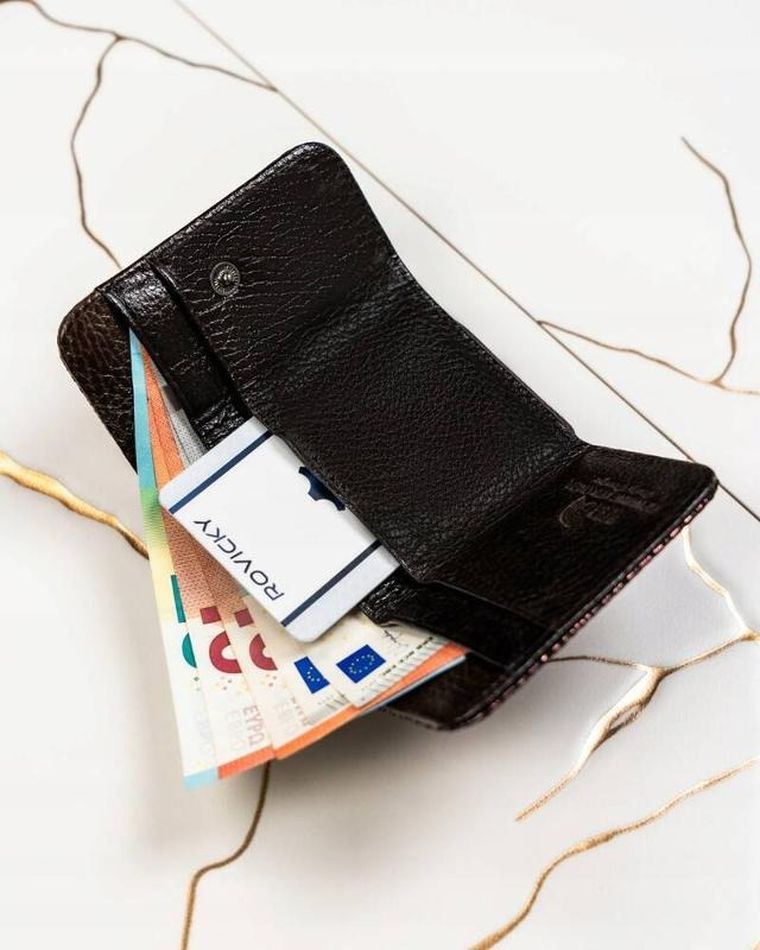 Portfel, brązowy, skórzany, Lorenti